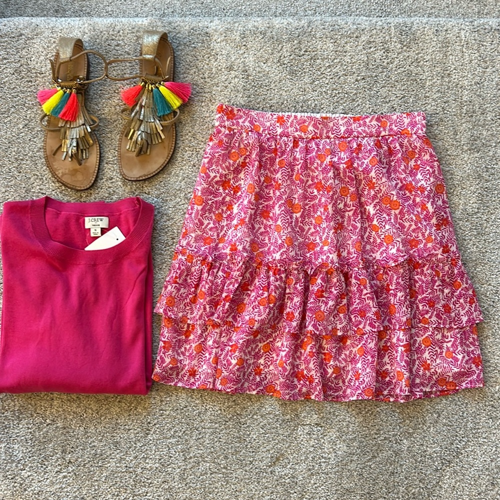 J. Crew Tiered Ruffle Mini Skirt